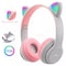 Pelikuulokkeet Cat Ears Bluetooth 5.0 vaaleanpunainen / harmaa