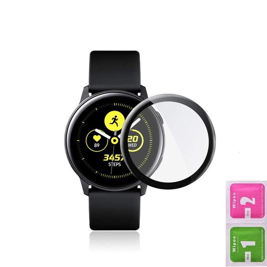 Näytönsuoja Samsung Watch Active 2:lle 44 mm läpinäkyvä / musta