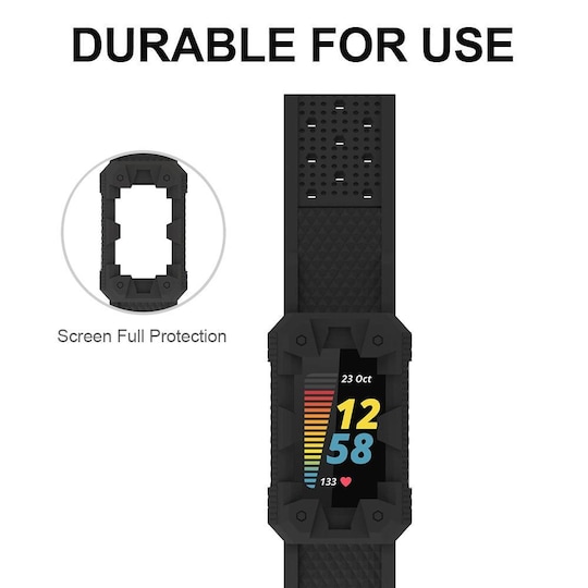 Kelloranneke on yhteensopiva Fitbit Charge 5 Blackin kanssa