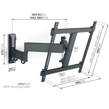 Vogels COMFORT Full Motion+ TV seinäteline TVM3445 (musta)