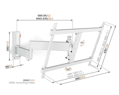 Vogels COMFORT Full Motion+ TV seinäteline TVM3645 (valkoinen)