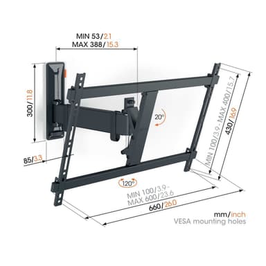 Vogels COMFORT Full Motion TV seinäteline TVM3625
