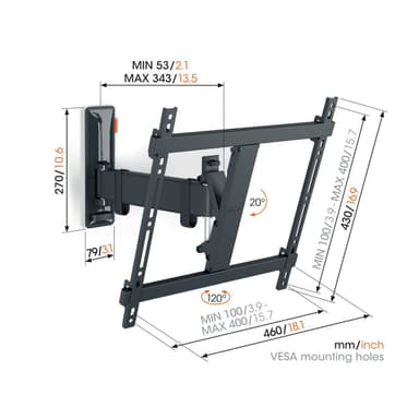 Vogels COMFORT Full Motion TV seinäteline TVM3425