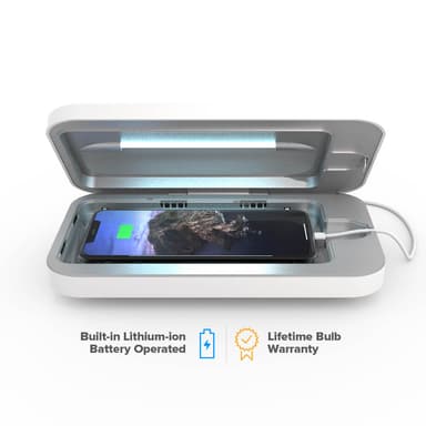 PhoneSoap Go puhelimen desinfiointilaite ja laturi (valkoinen)