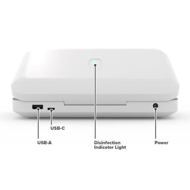 PhoneSoap Go puhelimen desinfiointilaite ja laturi (valkoinen)
