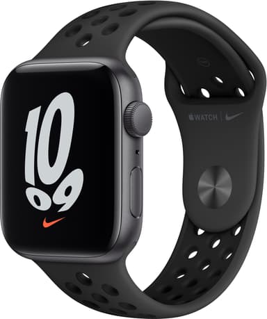 Apple Watch Nike SE 44mm GPS (harmaa/musta Nike-ranneke)