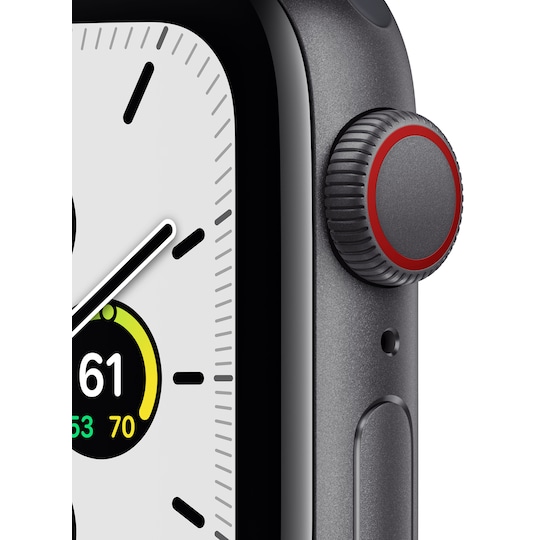 Apple Watch SE 40 mm LTE (harmaa alu./keskiyö sport-ranneke)