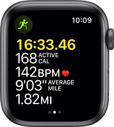 Apple Watch SE 44 mm LTE (harmaa alu./keskiyö sport-ranneke)