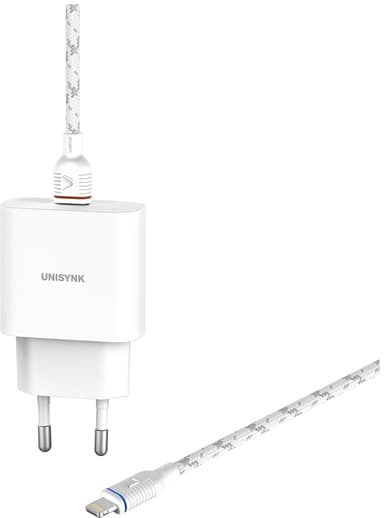 Unisynk 20 W Lightning Slim laturi (valkoinen)