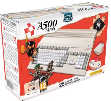 Retro Games Ltd The A500 Mini retropelikonsoli Gigantti verkkokauppa