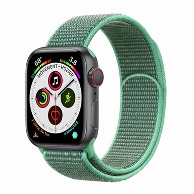 Apple Watch 6 (44 mm) nylonrannekoru - Spearmint - Gigantti verkkokauppa
