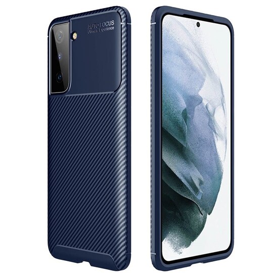 Carbon silikoni kuori Samsung Galaxy S22  - sininen