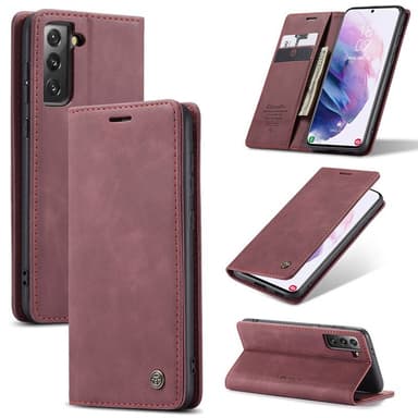 CaseMe Smart FlipCase Samsung Galaxy S22 Plus  - viininpunainen