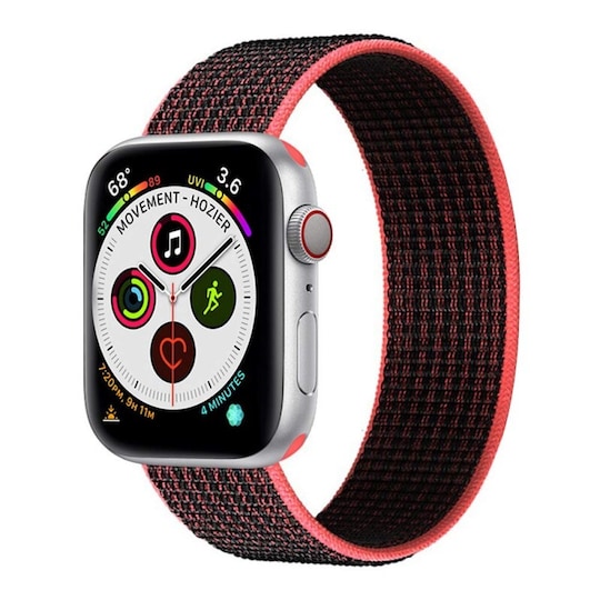 Apple Watch 6 (40 mm) nailonrannekoru - musta / punainen