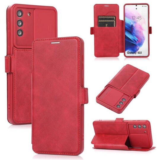 Slide Lompakkokotelo Samsung Galaxy S22  - punainen