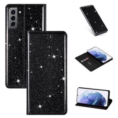 Glitter Smart FlipCase Samsung Galaxy S22 Plus  - musta