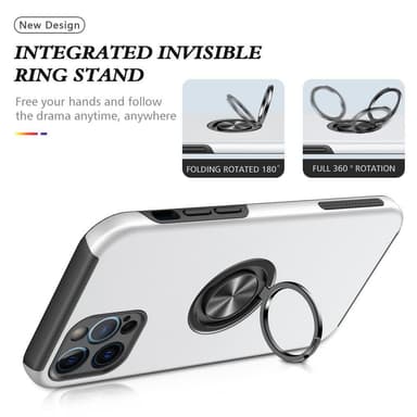 iPhone 13 Sormirengas Sivutuen Hybridikotelo - Hopea