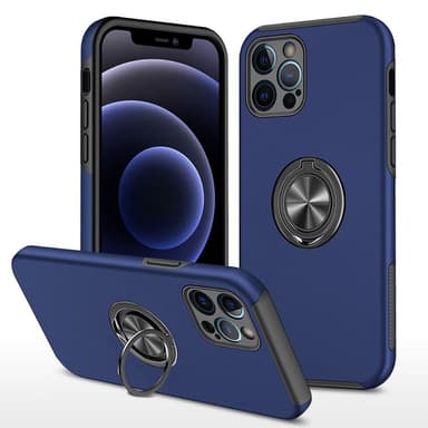 iPhone 13 Pro Max Sormirengas Sivutuen Hybridikotelo - Sininen