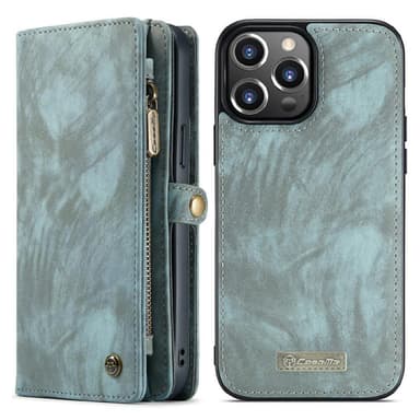 CASEME iPhone 13 Pro Max 2-in-1 lompakkopuhelimen kuori - sininen