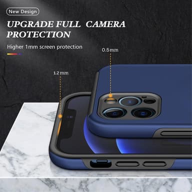 iPhone 13 Pro Max Sormirengas Sivutuen Hybridikotelo - Sininen