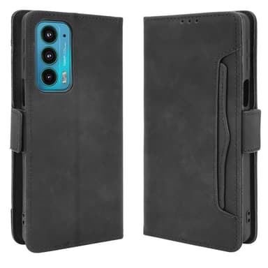 Wallet Stand Flip -puhelinkotelo Motorola Edge 20: lle - musta