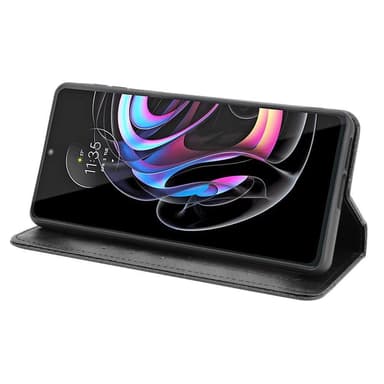 Wallet Stand Flip -puhelinkotelo Motorola Edge 20 Prolle - musta