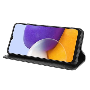 Samsung Galaxy A22 5G Lompakkoteline Käännettävä Puhelinkotelo - Musta