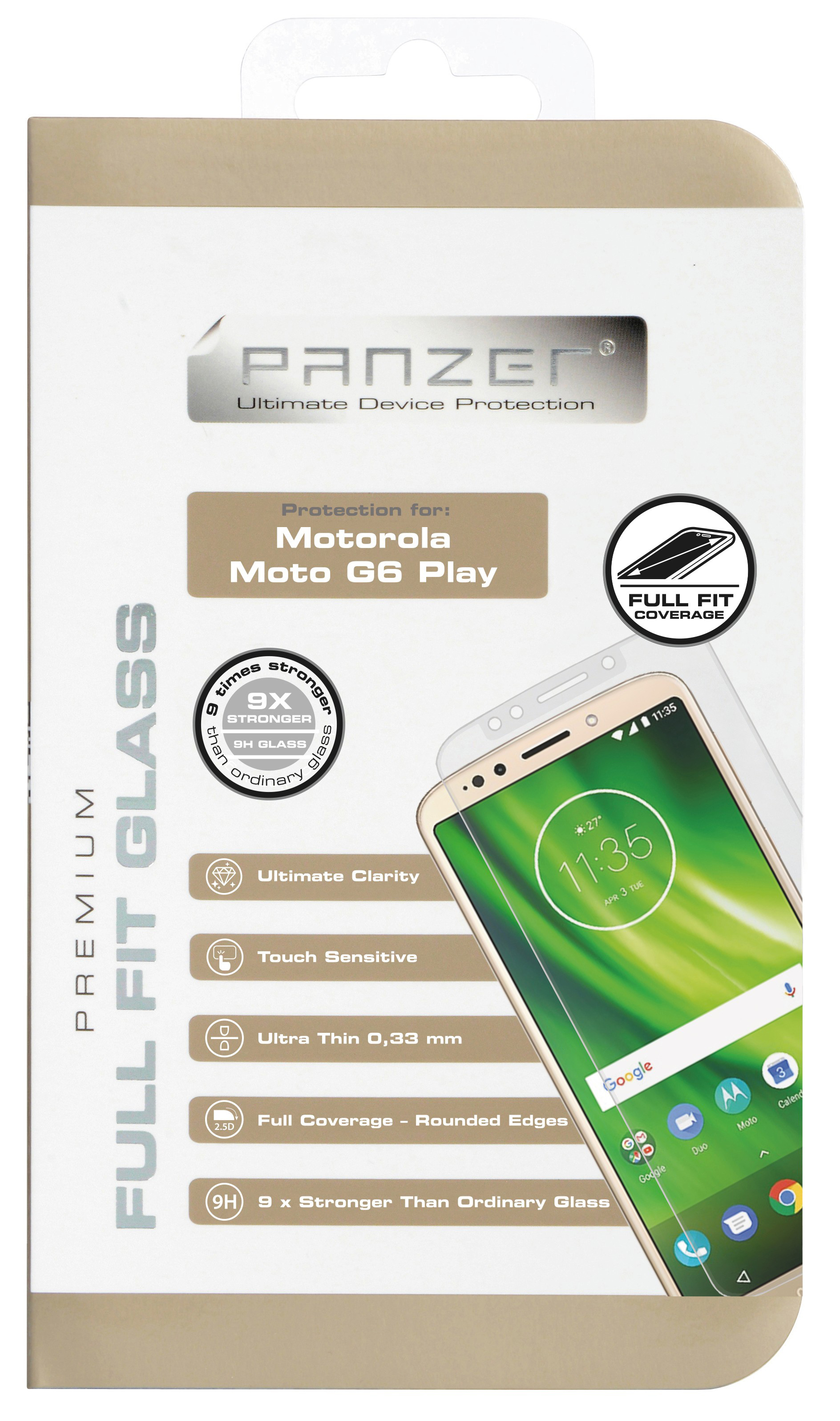 Panzer Full-Fit Motorola Moto G6 Play näytönsuoja