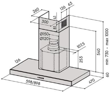 Savo dCH-6509-S2 liesikupu 90 cm teräs