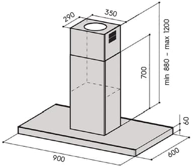 Savo dIH-6509-S2 liesikupu 90 cm teräs