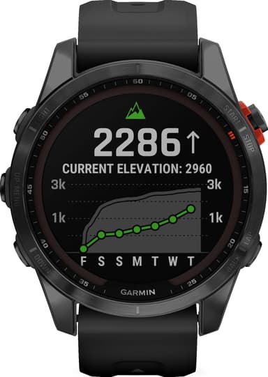 Garmin Fenix 7S Solar älykello, 42mm (musta)