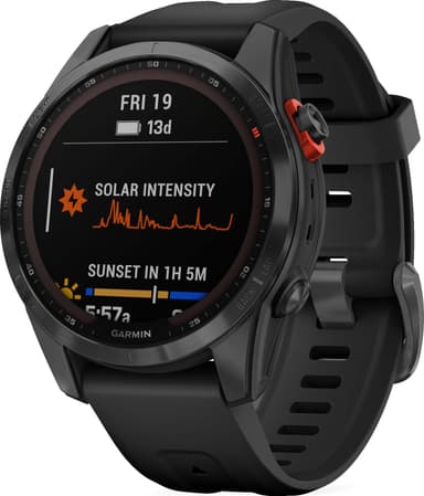 Garmin Fenix 7S Solar älykello, 42mm (musta)