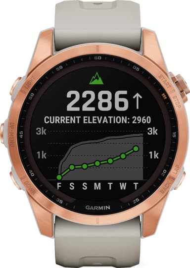 Garmin Fenix 7S Solar älykello, 42mm (hiekka)