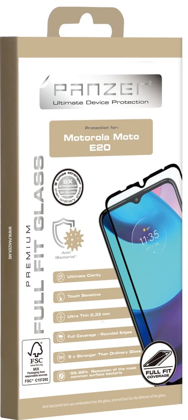 Panzer Full Fit Motorola E20 näytönsuoja