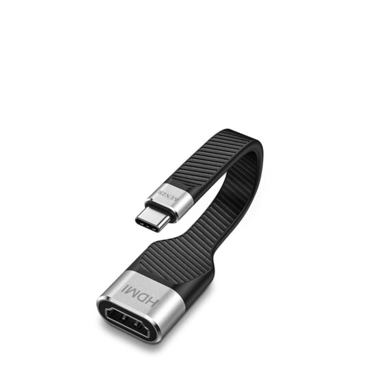 NÖRDIC litteä sovitin USB-C - HDMI 4K60Hz 10cm