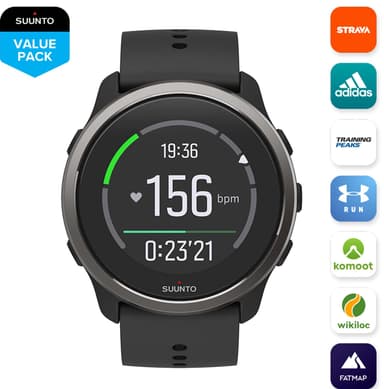 Suunto 5 Peak urheilukello, 43 mm (musta)