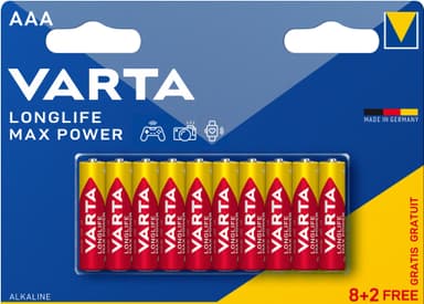 Varta Longlife Max Power AAA paristot (10 kpl)
