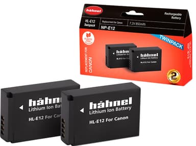 Hähnel Canon HL-E12 akku digikameralle (2 kpl)