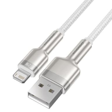 Baseus Cafule Metal USB -Lightning 1 m 2,4A Valkoinen