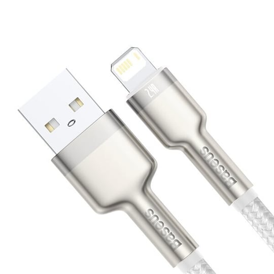 Baseus Cafule Metal USB -Lightning 1 m 2,4A Valkoinen
