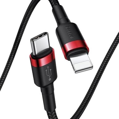 Baseus Cafule PD USB-C - Lightning 18W 1 m Punainen/Musta