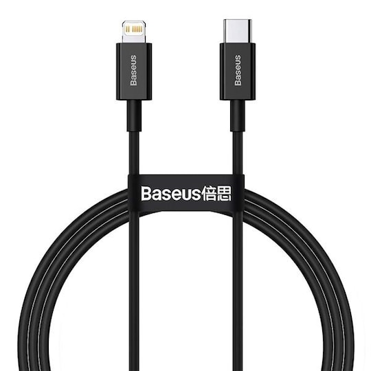 Baseus Superior PD USB-C - Lightning 20W 1 m Musta