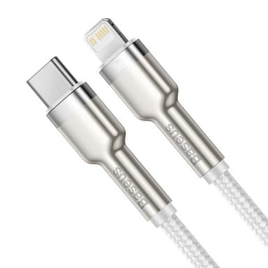 Baseus Cafule Metal USB-C - Lightning 20W 1 m Valkoinen