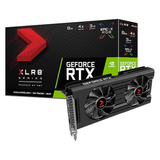 PNY GEFORCE RTX™ 3050 8GB XLR8 Gaming REVEL EPIC-X RGB™ Dual Fan Edition