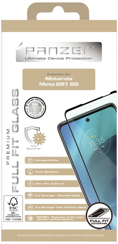 Panzer Full-Fit Motorola Moto G51 näytönsuoja