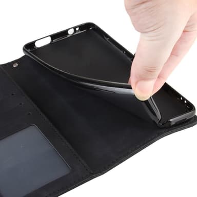 Google Pixel 6 Puhelimen Lompakkoteline Suojakotelo - Musta