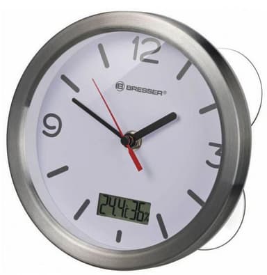 seinäkello My Time Bath 17 cm alumiini valkoinen/hopea