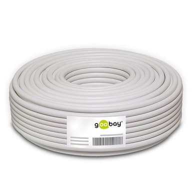 Goobay 100 dB koaksiaaliantennikaapeli, 2x suojattu, CCS, valkoinen