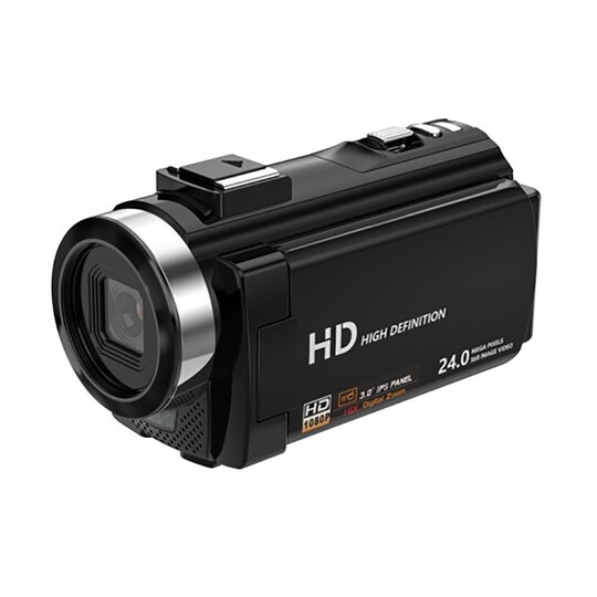 Videokamera 1080P / 24MP / 16x zoom ja käännettävä LCD-näyttö