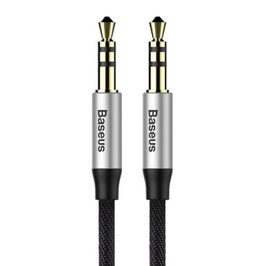 Baseus Yiven M30 ljudkabel 3,5mm - 3,5mm 1,5m Silver/Svart